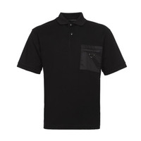 PRADA 普拉达 男士黑色棉质短袖POLO衫 UJN536 1S8H F0002 S 191 S码