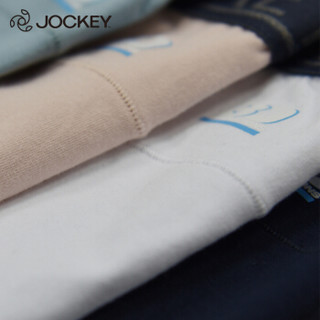 居可衣（JOCKEY）男士内裤棉质平角裤3D中腰舒适内裤2条装 H30 深夜蓝+白色 L