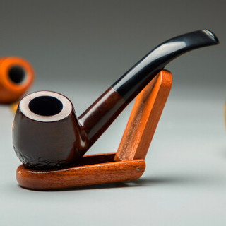 若烟（Ruoyan） 烟斗黑檀实木 便携过滤烟丝斗烟嘴烟具男士父亲节礼品  木纹色雕刻（送八件套配件） RY1001