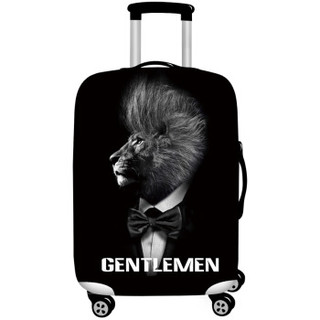 欣沁 弹力印花箱套20英寸拉杆箱耐磨保护套行李箱18英寸防尘套子旅行用品 绅士猫