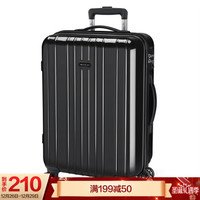 稻草人(MEXICAN)行李箱男女 24英寸大容量拉杆箱 万向静音轮密码箱 商务旅行箱 镜面黑