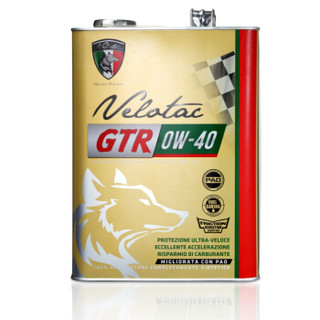 意狼(Velotac) 全合成机油润滑油 0W-40 4L SN级 GTR系列 汽车用品