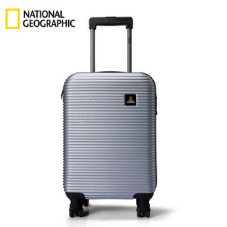 国家地理National Geographic行李箱超轻密码拉杆箱万向轮旅行箱耐磨抗摔登机箱24英寸 银色