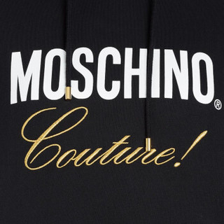 MOSCHINO 莫斯奇诺 LOGO标新款时尚卫衣裙 女款 黑色 38 码 E J0456 0527 6555 38