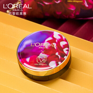 欧莱雅（LOREAL）恒放溢彩持色哑光遮瑕轻垫霜 蜷川实花联名气垫 R2 14g （ 粉底液 BB霜）