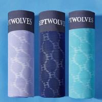 七匹狼男士内裤抗菌中腰柔软锦纶无痕提花平角裤 抗菌（3条装）XXL(180/95)