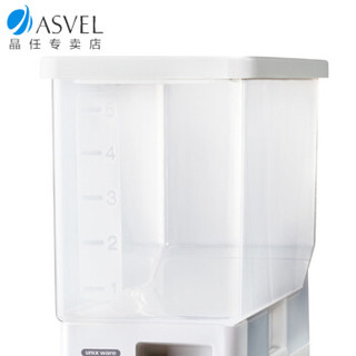 阿司倍鹭（ASVEL） ASVEL日本可计量米箱5KG-10KG 嵌入式储米箱防虫防潮 7504白色6KG