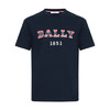 BALLY 巴利 男士海军蓝LOGO图案棉质圆领短袖T恤 M5CA461F 7S254 710 6227267 M码