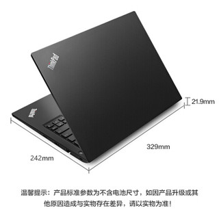 ThinkPad 思考本 E系列 E480-00CD 笔记本电脑 (黑色、酷睿i5-8250U、8GB、128GB SSD 2TB HDD、RX550)