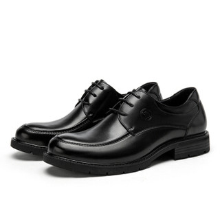 骆驼牌 男士皮鞋正装休闲牛皮时尚英伦商务系带男鞋 W932102460 黑色 42