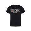 MOSCHINO Swimwear 莫斯奇诺  男士黑色棉质豹纹印花logo圆领短袖T恤  3 A1903 2320 0555 XS码