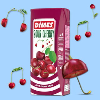 土耳其进口饮料果汁 迪美汁（DIMES） 樱桃汁果味饮料200ml*9 量贩分享装