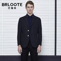Brloote/巴鲁特男士棉麻休闲西服男修身亚麻便西单西装外套 2019春装 藏青 185/104A