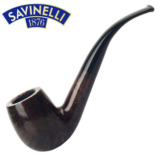 沙芬 SAVINELLI 瓦雷泽系列 石楠木烟斗 棕色光面经典弯斗意大利进口入门斗 弯斗P363L-606