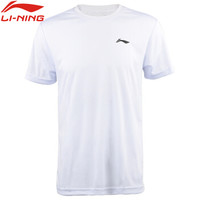 LI-NING 李宁 liningT恤速干短袖健身瑜伽运动户外跑步训练休闲文化衫AHSN945-1/ATSP503-2 白色 M码 男款