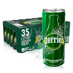 Perrier 巴黎水 原味气泡水 天然矿泉水 250ml*35罐 *3件