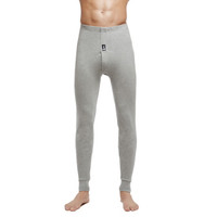 花花公子(PLAYBOY)7527男保暖单裤纯棉纯色秋裤男士基础薄款全棉毛裤冬浅麻灰XXXL