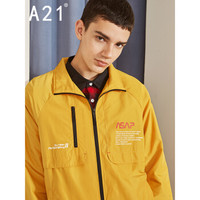 以纯线上品牌A21秋季2019新款男装 时尚潮男风衣印花立领百搭外套男士衣服 R493114041 桔黄 180/92A/XL