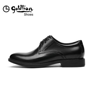 金利来（goldlion）男鞋商务休闲正装鞋舒适透气耐磨皮鞋52093025301A-黑色-43码