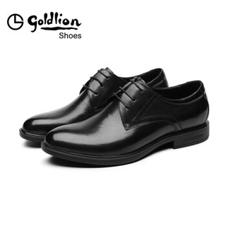 金利来（goldlion）男鞋商务休闲正装鞋舒适透气耐磨皮鞋52093025301A-黑色-43码