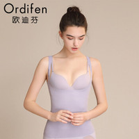 欧迪芬 2019新品女士内衣轻薄修身塑身上衣收腹束腰托胸束身衣 XE9102 冷紫灰 XL