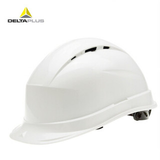 代尔塔 /DELTAPLUS 安全帽 工地安全帽工程建筑施工安全帽 PP材质有透气孔送下颚带  白色 1个 102009
