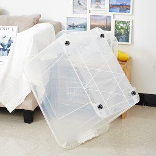 爱之佳 Amoretto 30L透明塑料收纳箱整理箱 高密封环保加厚储物收纳箱子 3个装