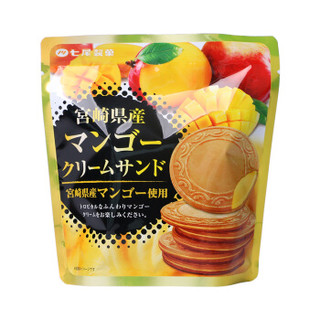日本进口 七尾休闲零食 芒果口味夹心薄脆圆饼  饼干糕点法式网红小吃 68g