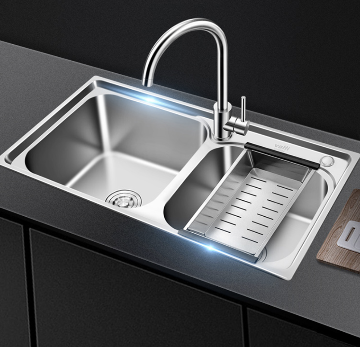 vatti 华帝 091204 304不锈钢水槽双槽 78*43*21cm