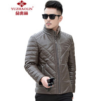俞兆林(YUZHAOLIN)羽绒服 男士时尚水貂领羽绒服皮衣外套2020-1-8137棕色4XL