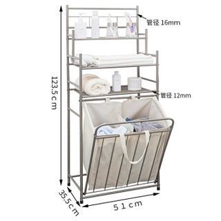 欧润哲 置物架收纳架 脏衣篮子分类加大版三层脏衣服收纳浴室架落地架