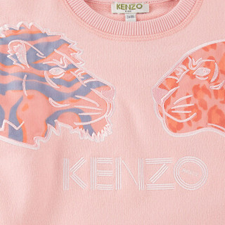 KENZO KIDS 高田贤三 奢侈品童装 女童粉色混纺虎头卫衣 KN15178 33 6A/6岁/116cm