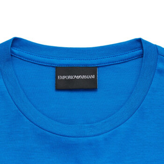 EMPORIO ARMANI阿玛尼奢侈品19春夏新款男士鹰标印花圆领短袖T恤 8N1T99-1JNQZ BLUE-0944 XL