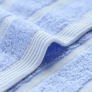 纯棉素色缎档柔软强吸水洗脸巾 情侣毛巾 70×34cm 浅蓝色 单条装