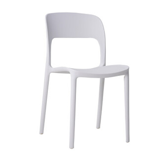 佳匠 餐厅等候椅子北欧休闲餐饮椅一体椅塑料可叠加靠背椅芭蕉椅椅子家用餐椅餐椅子现代简约 白色