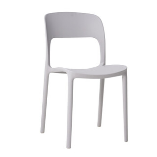 佳匠 餐厅等候椅子北欧休闲餐饮椅一体椅塑料可叠加靠背椅芭蕉椅椅子家用餐椅餐椅子现代简约 白色