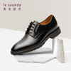 莱尔斯丹 时尚商务正装圆头系带粗低跟男德比皮鞋LS AMM53701 黑色 42