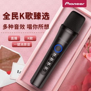 先锋（Pioneer） LM10全民k歌主播手机专用手持话筒 快手抖音直播录音麦克风 炫酷黑