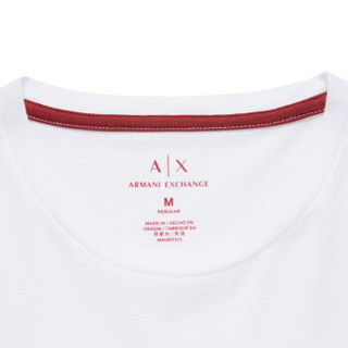 ARMANI EXCHANGE 阿玛尼奢侈品男士短袖针织T恤衫 3ZZTFA-ZJD3Z WHITE-1100 XS