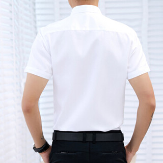 南极人（Nanjiren）男士短袖衬衫商务休闲正装 男装半袖工装职业衬衣 XGZDX601 白色38