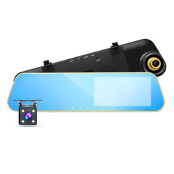 TAOERJ4.3英寸后视镜行车记录仪 1080P高清夜视循环录像一体机