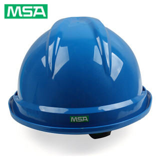梅思安 （MSA）V-Gard500 10146675  ABS透气孔安全帽带下颚带一指键帽衬可定制LOGO V型建筑工地安全帽蓝色