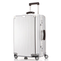 文森保罗（VinsonPaul）行李箱万向轮拉杆箱28英寸男大容量ABS+PC铝框复古旅行箱包 VP-162028辉煌银