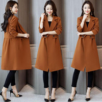 BANDALY 风衣女2019秋季女装新款开衫潮流拼接时尚休闲气质秋季风衣纯色 yzXZYHC938q 焦糖色 M