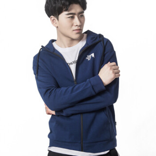 商品双星男装2019秋季新品连帽卫衣运动外套夹克上衣 8a34176m 蓝色-l