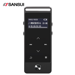 山水（SANSUI）mp3学生 随身听 无损音乐播放器 触摸录音笔 迷你便携运动 插卡 F3 8G 黑色