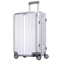文森保罗（VinsonPaul）万向轮行李箱20英寸拉杆箱ABS+PC男女铝框TSA密码锁登机箱 VP-16001辉煌银