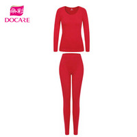 朵彩 DOCARE 多一度 保暖内衣男女 发热内衣套装 女-大红-套装-DYS1860 XL