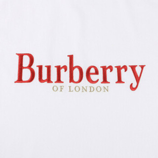 BURBERRY 巴宝莉 女士白色棉质红色典藏绣标短袖T恤 80067881 L