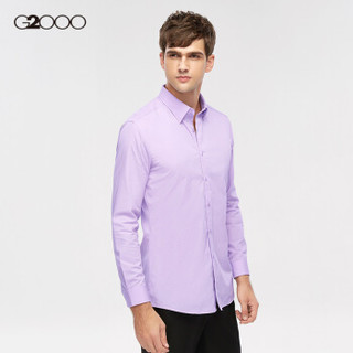 G2000 纵横两千 男装波点纹长袖衬衫 00040221 紫色/82 09/180